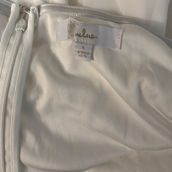 NWOT Feel the Romance White Off-the-Shoulder Maxi Dress - Picture 7 of 7